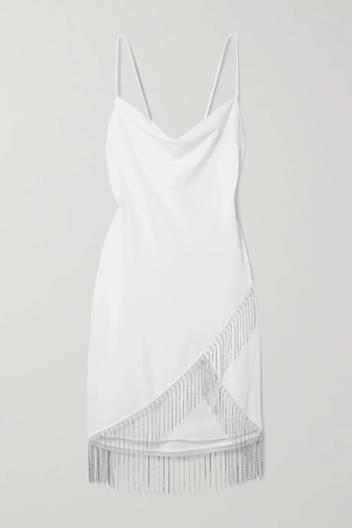 유럽직배송 스타우드 미니원피스 STAUD Olivette wrap-effect crystal-embellished crepe mini dress 43769801096357149