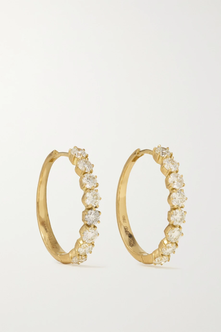 유럽직배송 제이드트라우 귀걸이 JADE TRAU Catherine Eternity 18-karat gold diamond hoop earrings 46376663162790117