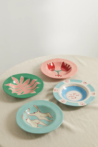 유럽직배송 LAETITIA ROUGET To the Moon and Back set of four ceramic dinner plates 1647597277660593