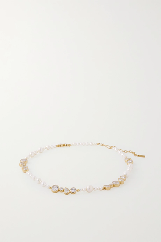 유럽직배송 컴플리티드워크 목걸이 COMPLETEDWORKS Gold-plated, pearl and zirconia necklace 42247633208538021