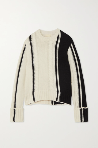 유럽직배송 LOULOU STUDIO Eike striped cable-knit merino wool and cashmere-blend sweater 45666037504532321