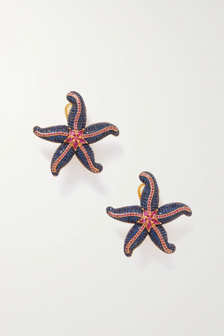 유럽직배송 베굼칸 클립 귀걸이 BEGÜM KHAN Sea Star gold-plated crystal clip earrings 1647597279296433