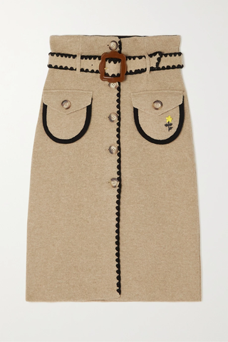 유럽직배송 CORMIO Mafalda belted whipstitched wool skirt 1647597283137499
