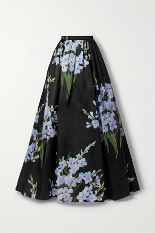 유럽직배송 캐롤리나헤레라 스커트 CAROLINA HERRERA Pleated floral-print silk-faille maxi skirt 42247633208385858