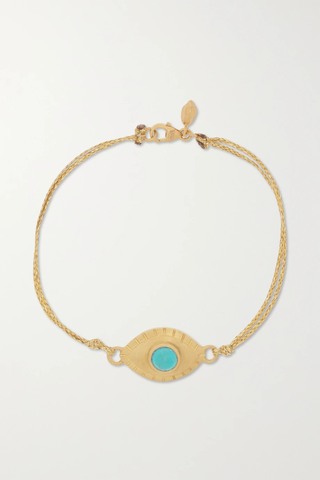 유럽직배송 피파스몰 팔찌 PIPPA SMALL 18-karat gold, cord and turquoise bracelet 36856120585364634