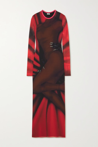 유럽직배송 로에베 원피스 LOEWE Printed stretch-mesh maxi dress 1647597276095596