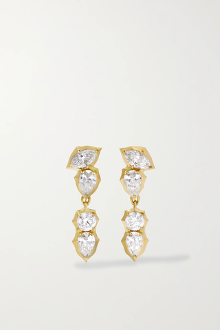 유럽직배송 제이드트라우 귀걸이 JADE TRAU Poppy 18-karat gold diamond earrings 46376663162818469