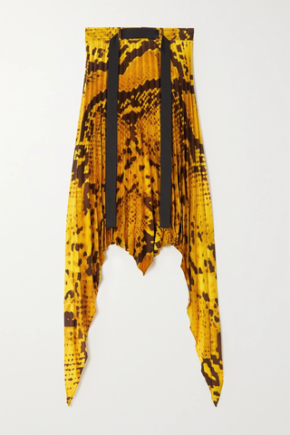 유럽직배송 AZ FACTORY + Thebe Magugu asymmetric belted snake-print pleated recycled crepe midi skirt 1647597284491703