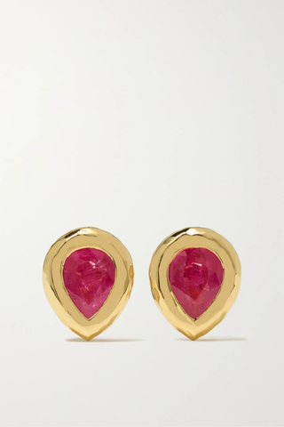 유럽직배송 옥타비아 엘리자베스 귀걸이 OCTAVIA ELIZABETH + NET SUSTAIN Pear Nesting Gem 18-karat recycled gold ruby earrings 1647597283368937