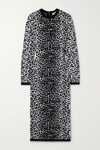유럽직배송 마이클코어스콜렉션 원피스 MICHAEL KORS COLLECTION Leopard-jacquard stretch cashmere-blend midi dress 43769801097667606